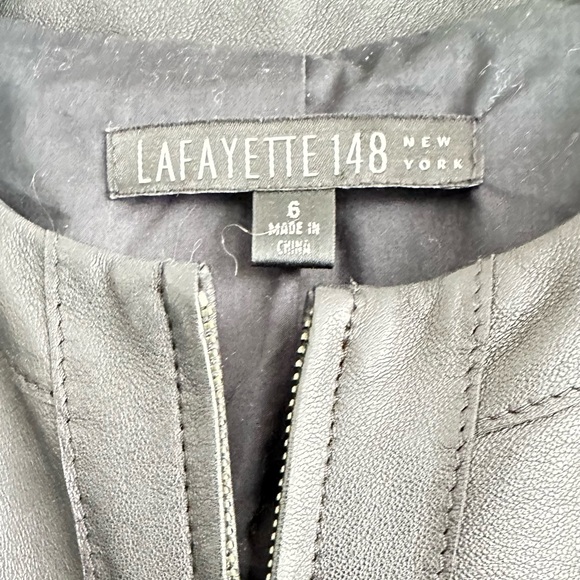 LAFAYETTE 148 New York BUTTERY SOFT BLACK LEATHER Full Zip JACKET 6 - Picture 10 of 10